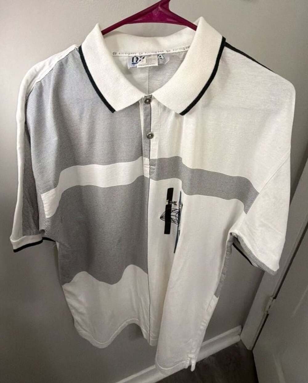 Vintage 90s IXSPA  Mens Polo Shirt M Colorblock Golf Tennis Retro